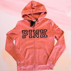 Victoria’s Secret PINK Everyday Lounge Full-Zip Hoodie - Dusty Coral Size Small